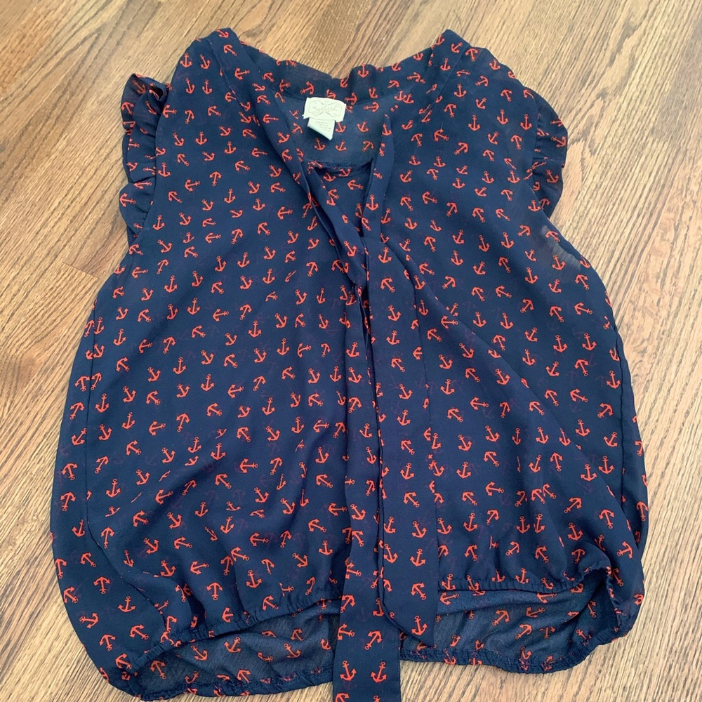 Eyelash couture blouse with anchors